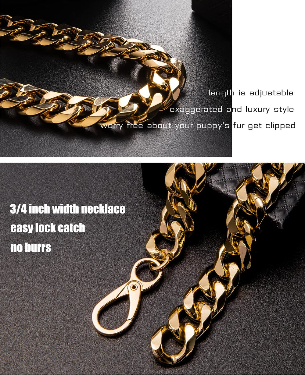 PP COLOR Gold Chain Dog Collar packaging ready for gifting