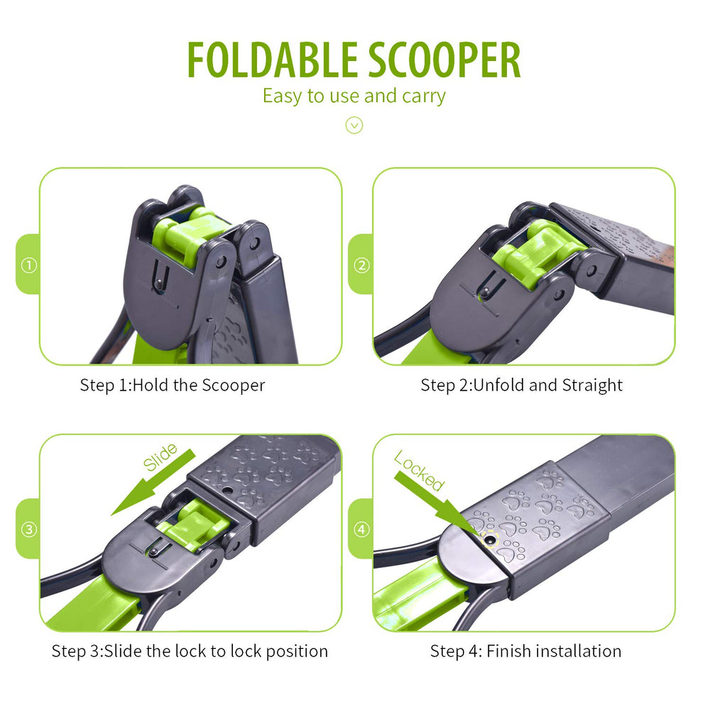 PPOGOO long-reach scooper makes easy pickup from lawns and tight spots.