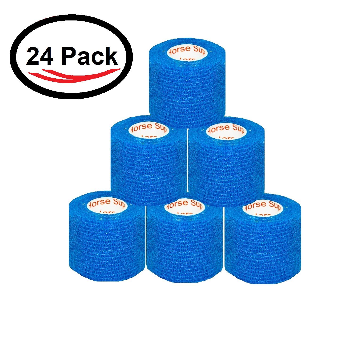 Prairie Horse Supply vet wrap blue roll 5 yards ideal for versatile bandaging.
