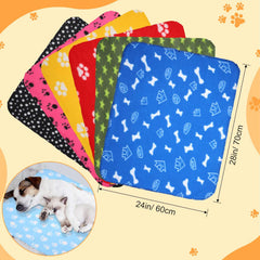 Preboun paw-pattern blanket keeps pets snug during nap or travel.
