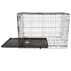 Precision Pet One Door Provalue crate with door open illustrating easy access for large dogs.