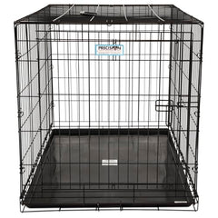Precision Pet One Door Provalue crate side view highlighting rust-resistant finish for indoor/outdoor use.