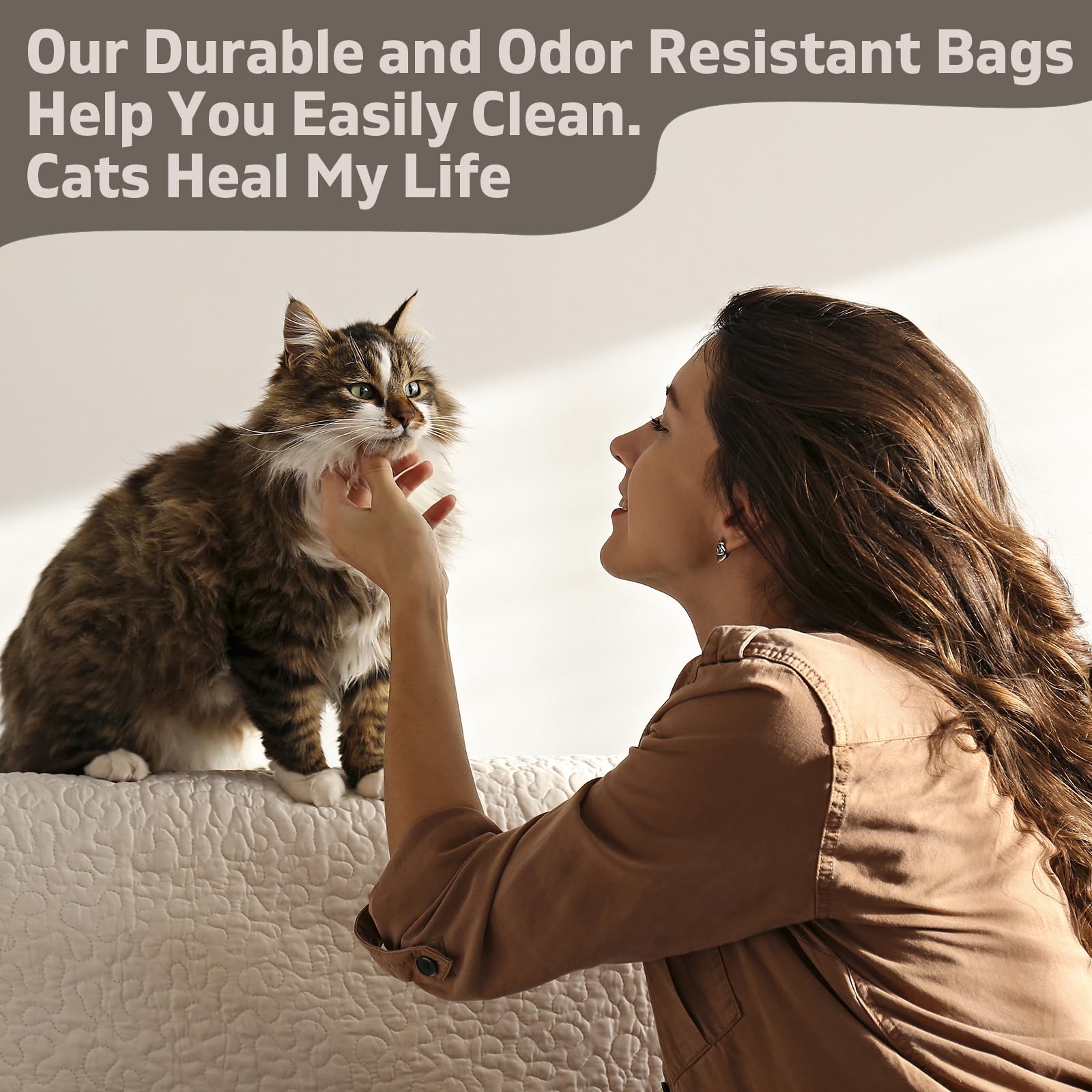 Precizex odor-control cat litter bags helping keep rooms smelling fresh between changes.