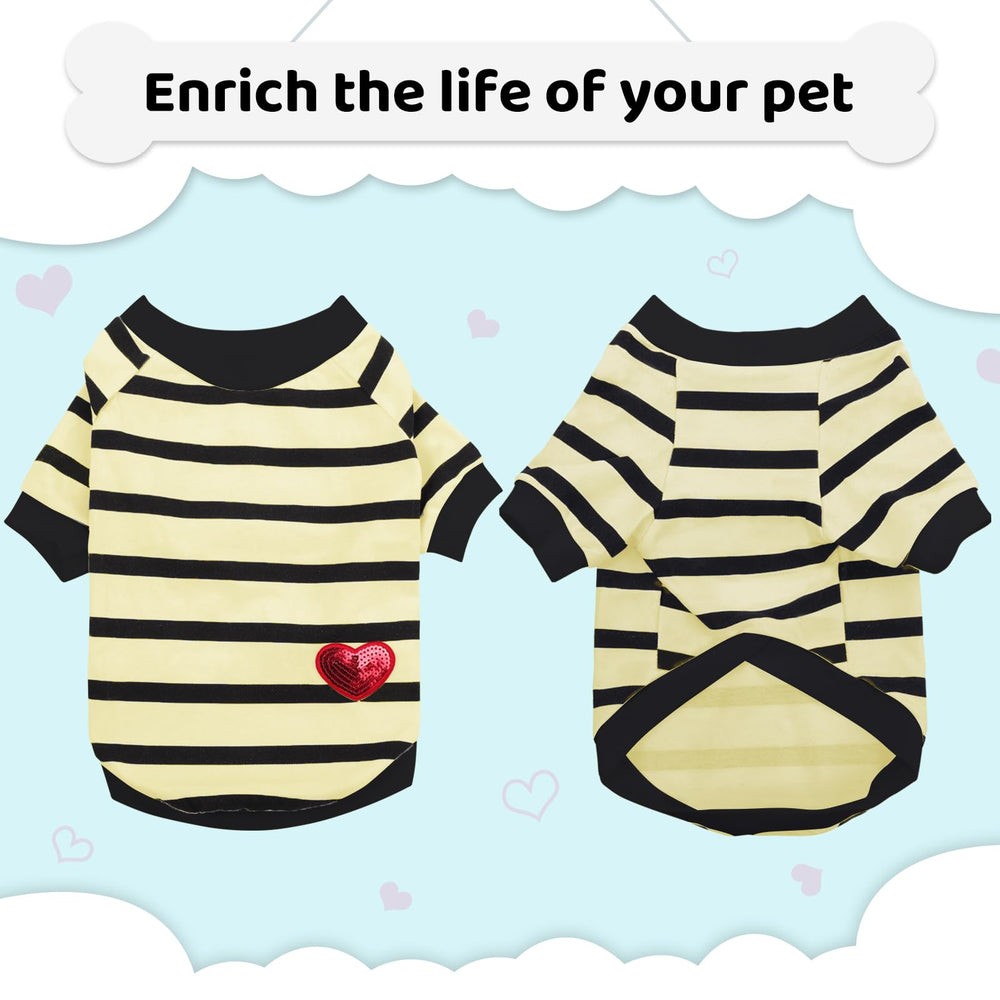 Uso diario de la camiseta rayas de Preferhouse para mascota en casa