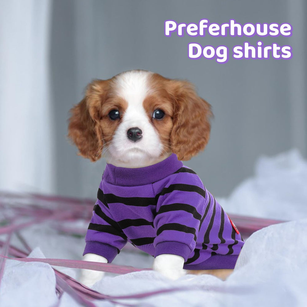 Preferhouse dog-shirt fashion stripe design showcases stylish daily wear for walks and parties.