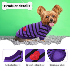 Preferhouse dog-shirt striped closeup highlights soft quick-dry fabric ideal for active pets.