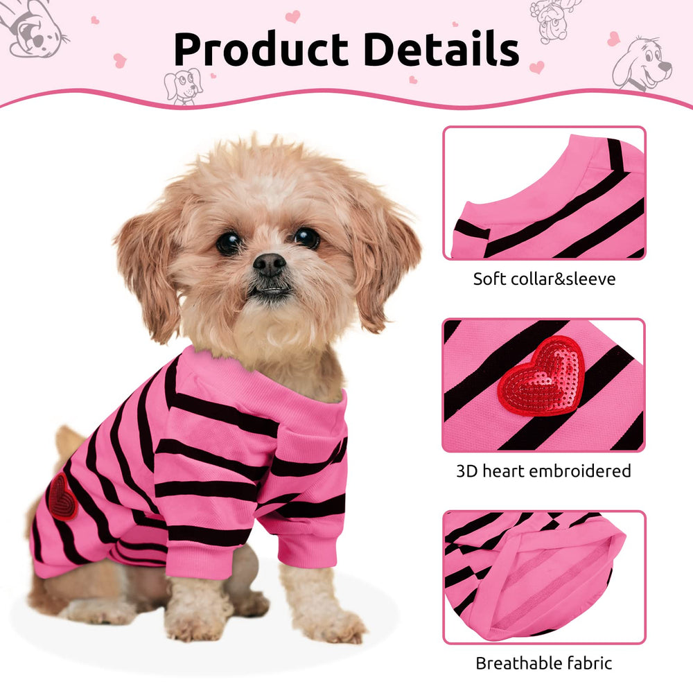 Preferhouse dog striped t-shirt side view highlights comfortable fit for walking and play.