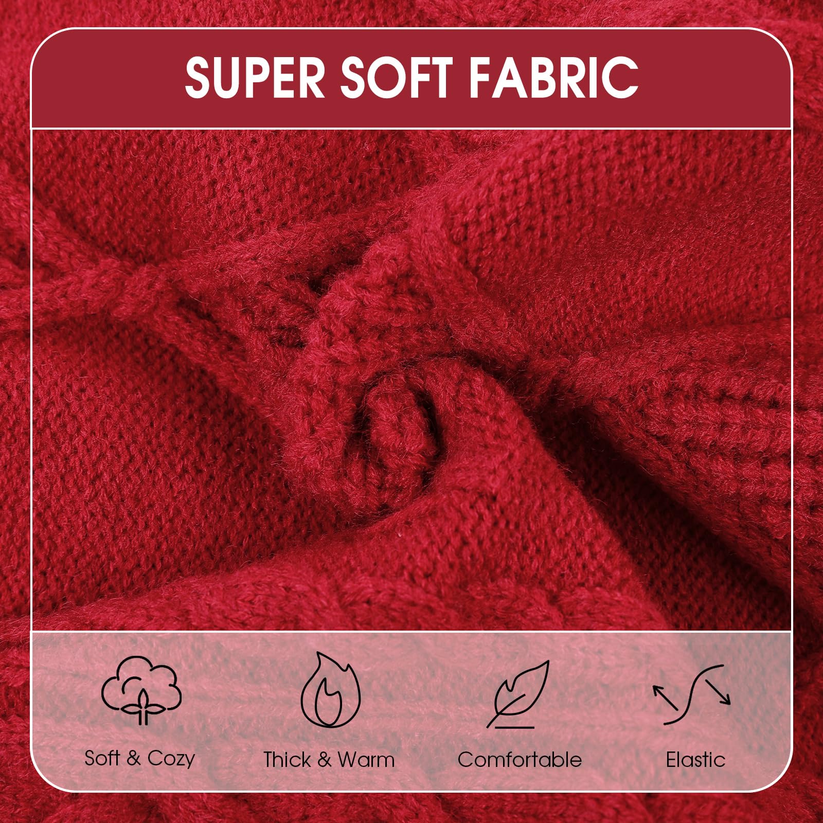 Preferhouse knit red closeup shows soft fabric and stretch for comfy fit.