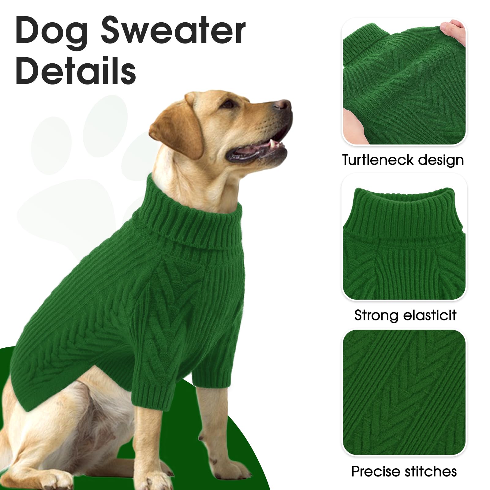 Preferhouse dog sweater winter warmth texture highlights durable knit and machine-washable design.