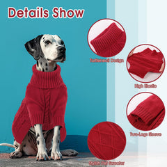 Preferhouse dog sweater side view in red offers stylish warmth for all-day wear.
