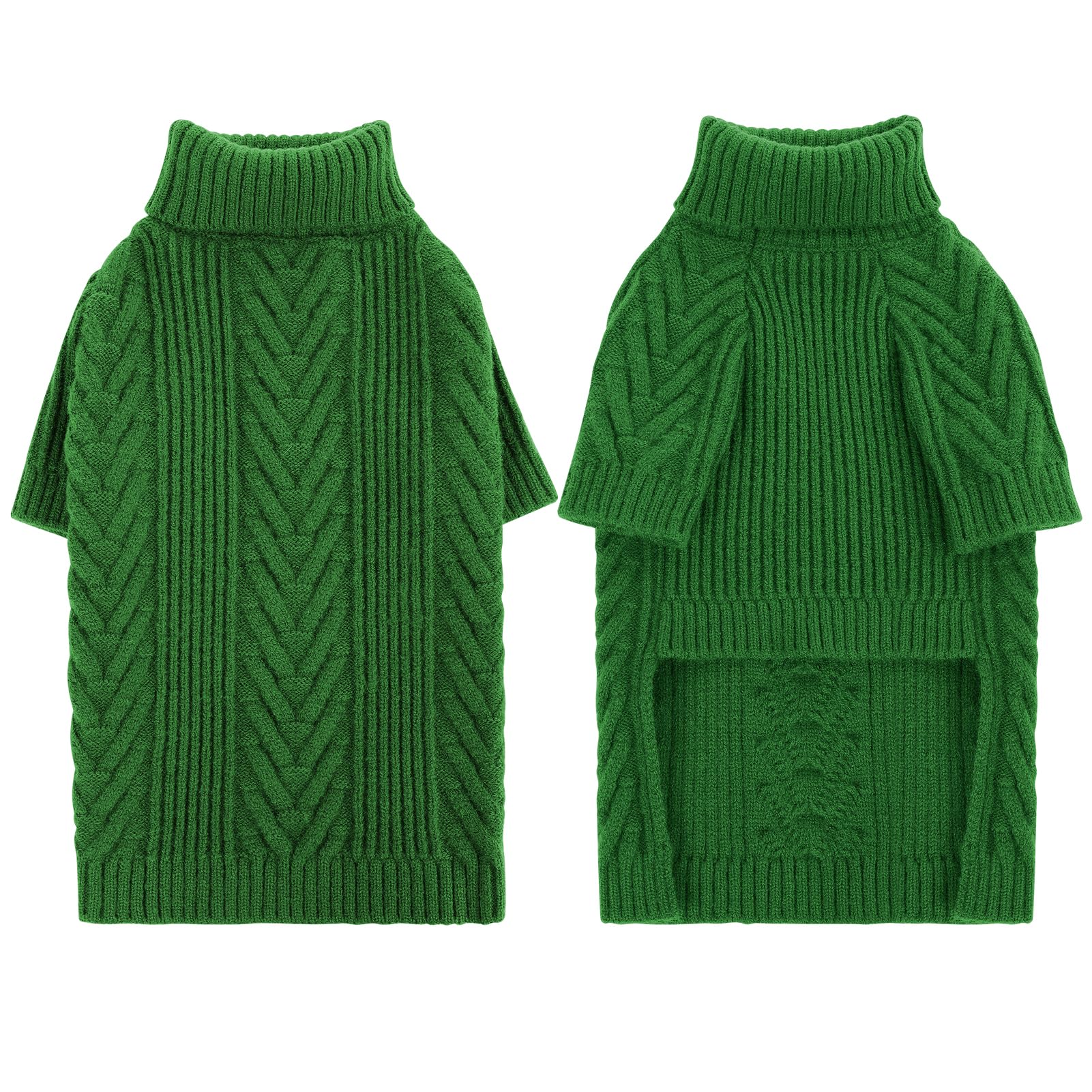 Preferhouse pet sweater green model walking illustrates comfortable, everyday wear for active dogs.