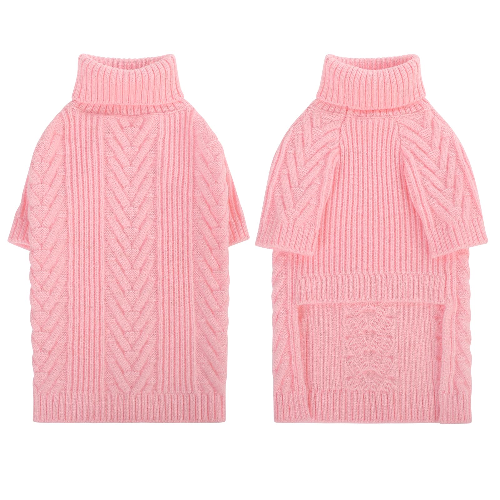 Preferhouse pink winter dog sweater outfit for stylish, cozy outings