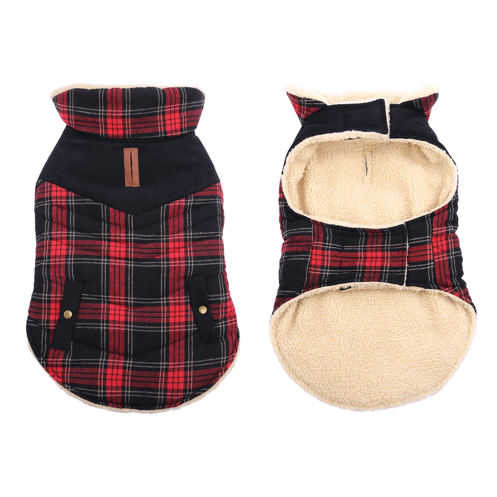 Preferhouse winter coat dog harness hole enables easy leash attachment.