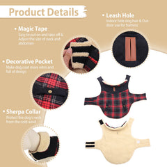 Preferhouse winter coat dog magic tape closure for quick on/off dressing.