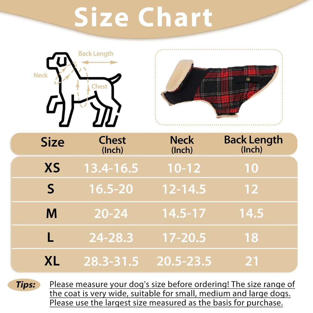 Preferhouse winter coat dog plaid design adds timeless charm.