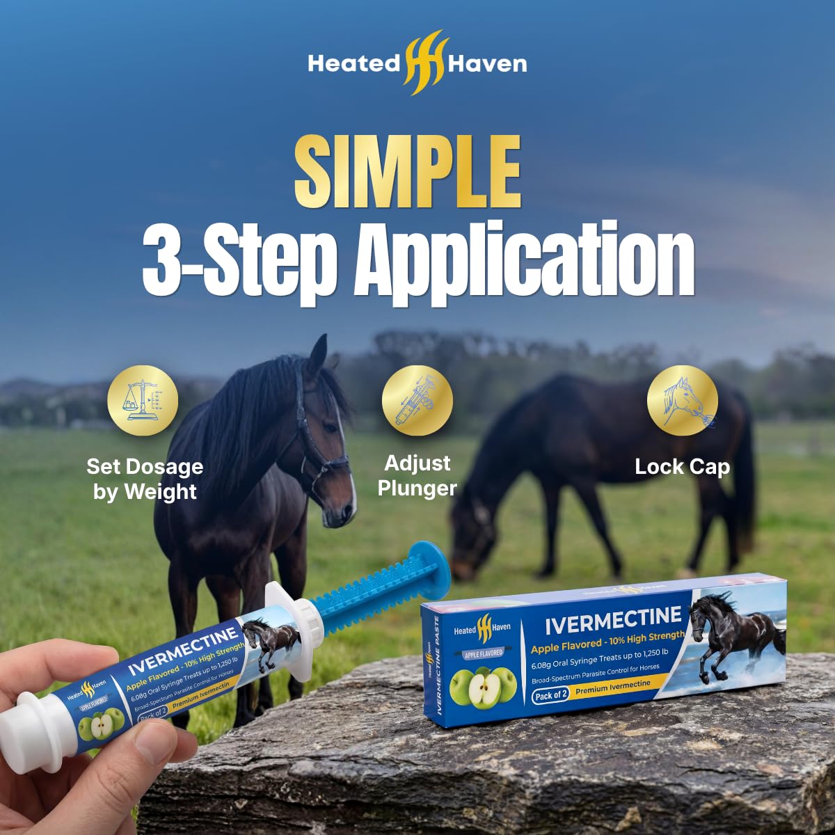 Premium Horse Paste Gel sealed 2-pack emphasizes travel-ready packaging for transport.