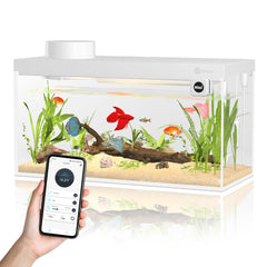 Premjin smart fish tank app-control highlights Bluetooth control for lighting and feeding