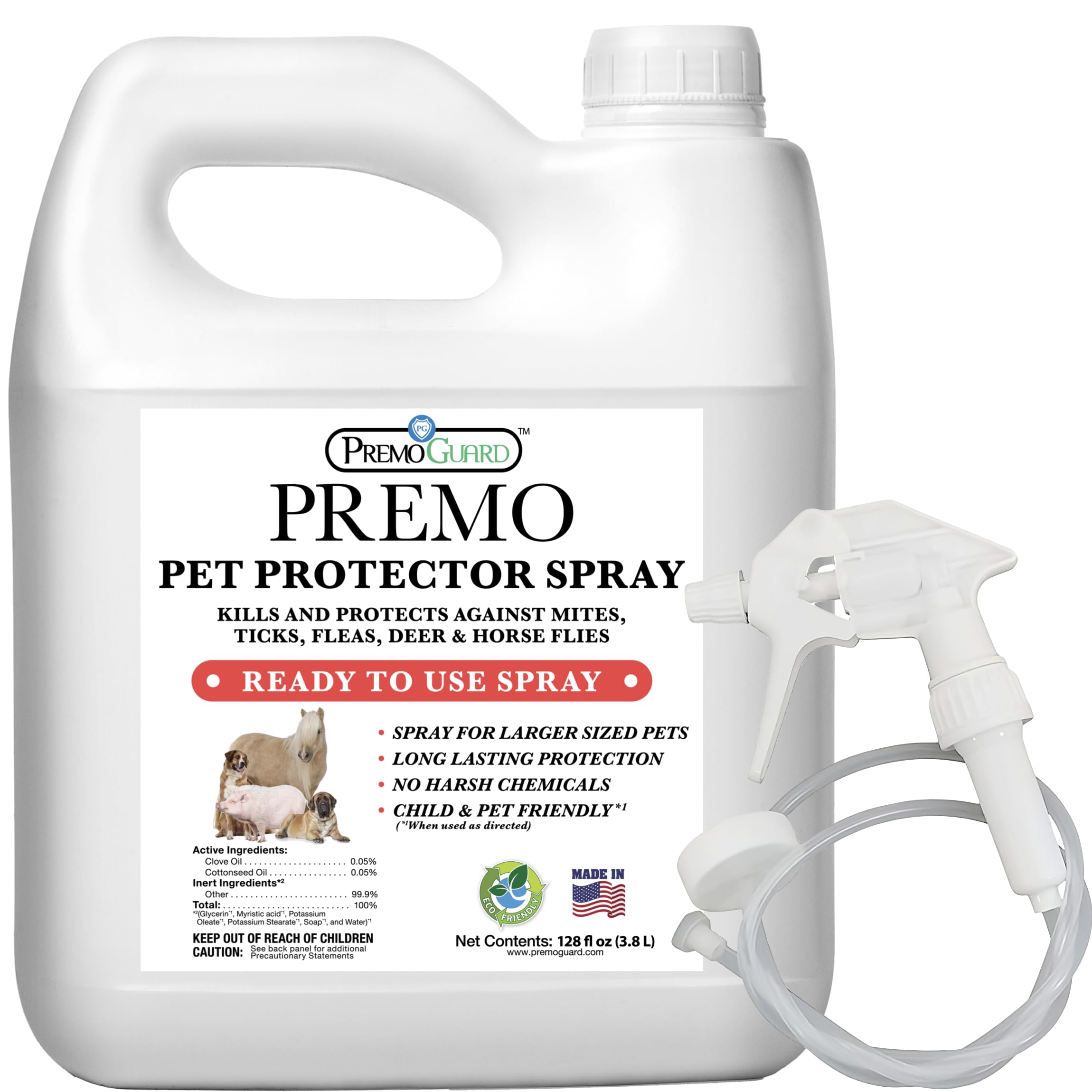 Premo Guard bottle pour shows easy, mess-free spray for pets and home protection.