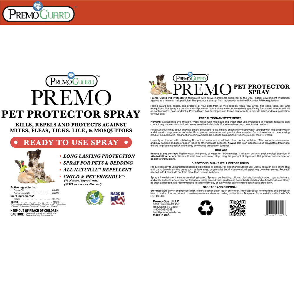 Premo Guard bottle with clear spray enables controlled, even coverage.