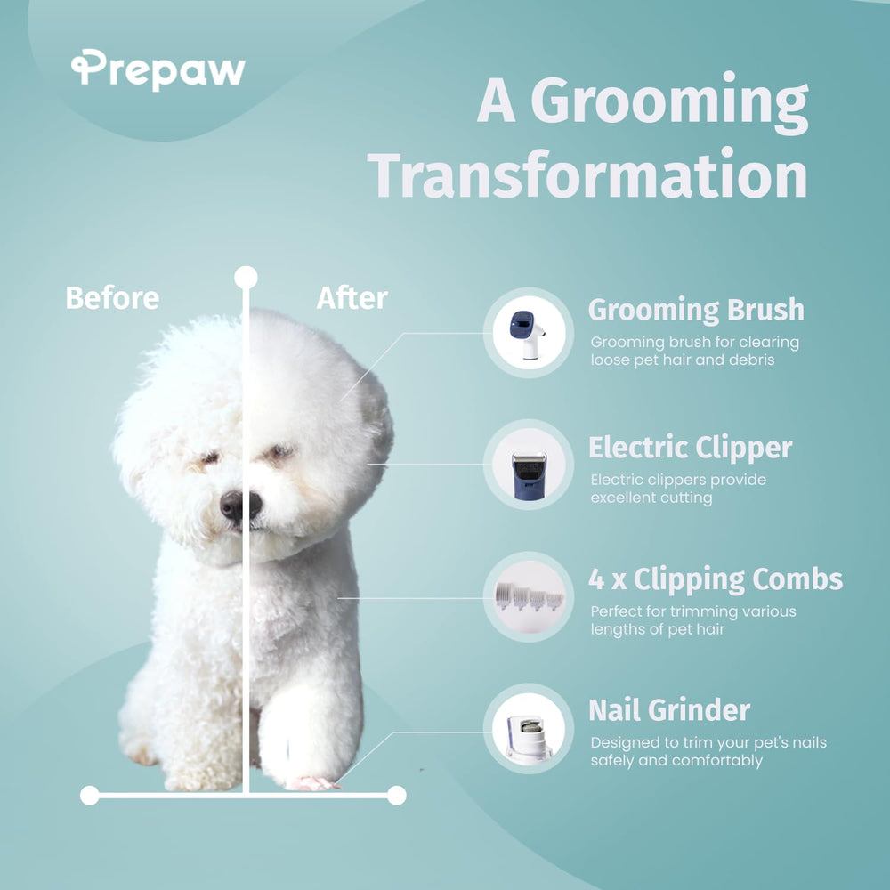 Prepaw extended hose reaches hard-to-get-to areas for thorough grooming