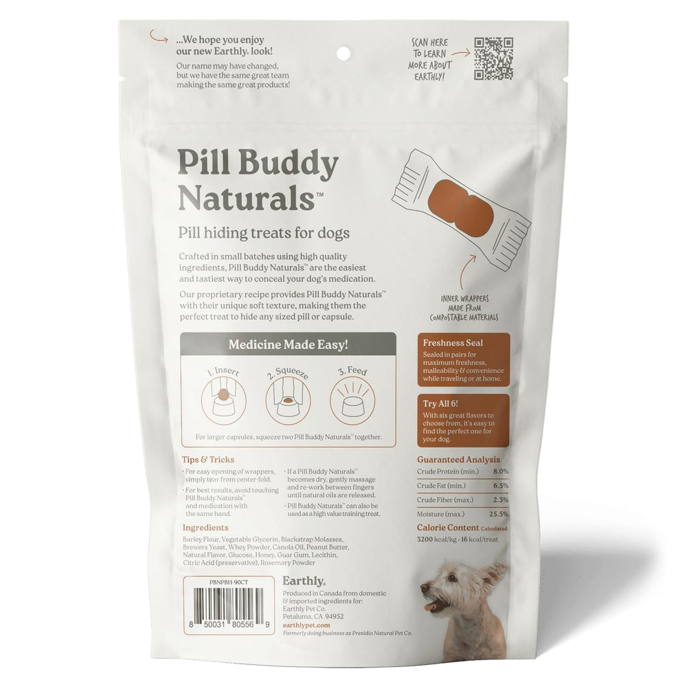 Presidio Earthly Pill Buddy Naturals dog-owner friendly pocket for any size medication