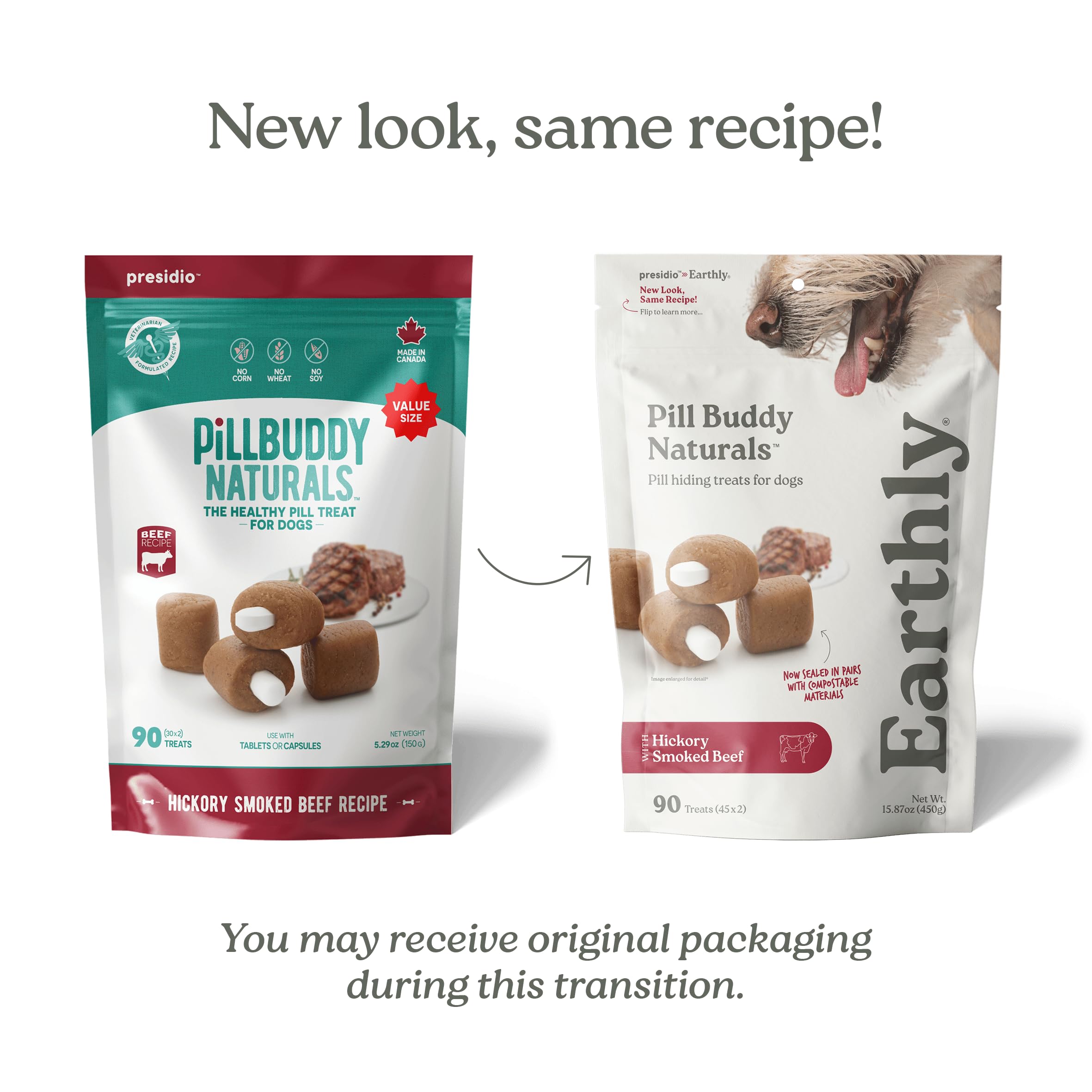 Presidio Earthly Pill Buddy Naturals chicken-free beef formula for sensitive dogs