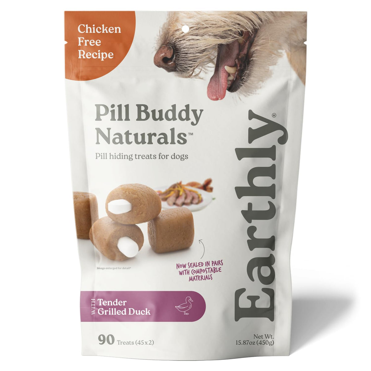 Presidio Earthly Pill Buddy Naturals duck-packaging highlights travel-friendly pill hiding