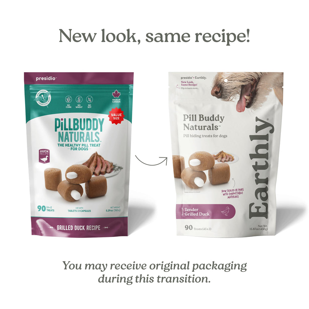 Presidio Earthly Pill Buddy Naturals duck-pill-pocket-use shows moldable protection