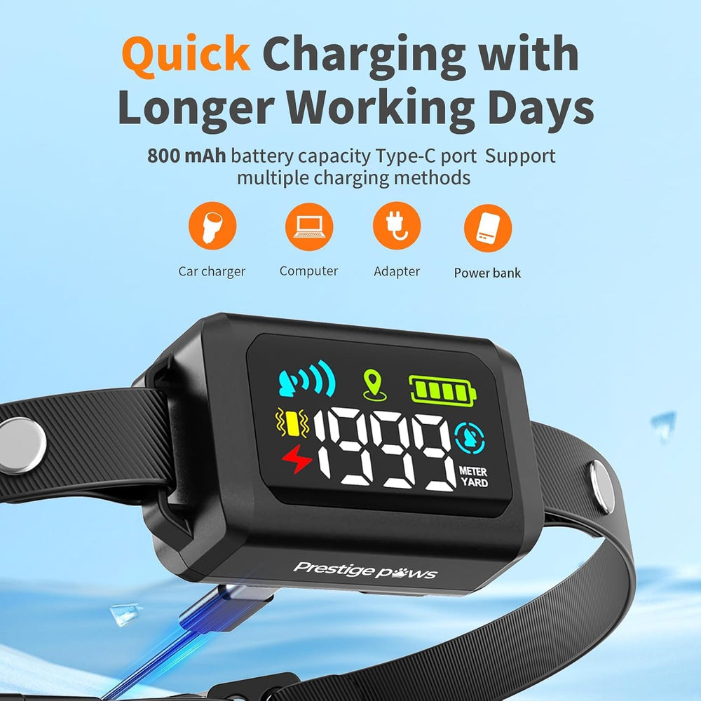 Prestige Paws GPS rechargeable battery keeps your dog tracked longer on adventures