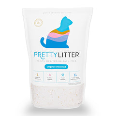 PrettyLitter color-changing crystals indicate urinary changes for proactive wellness insights.
