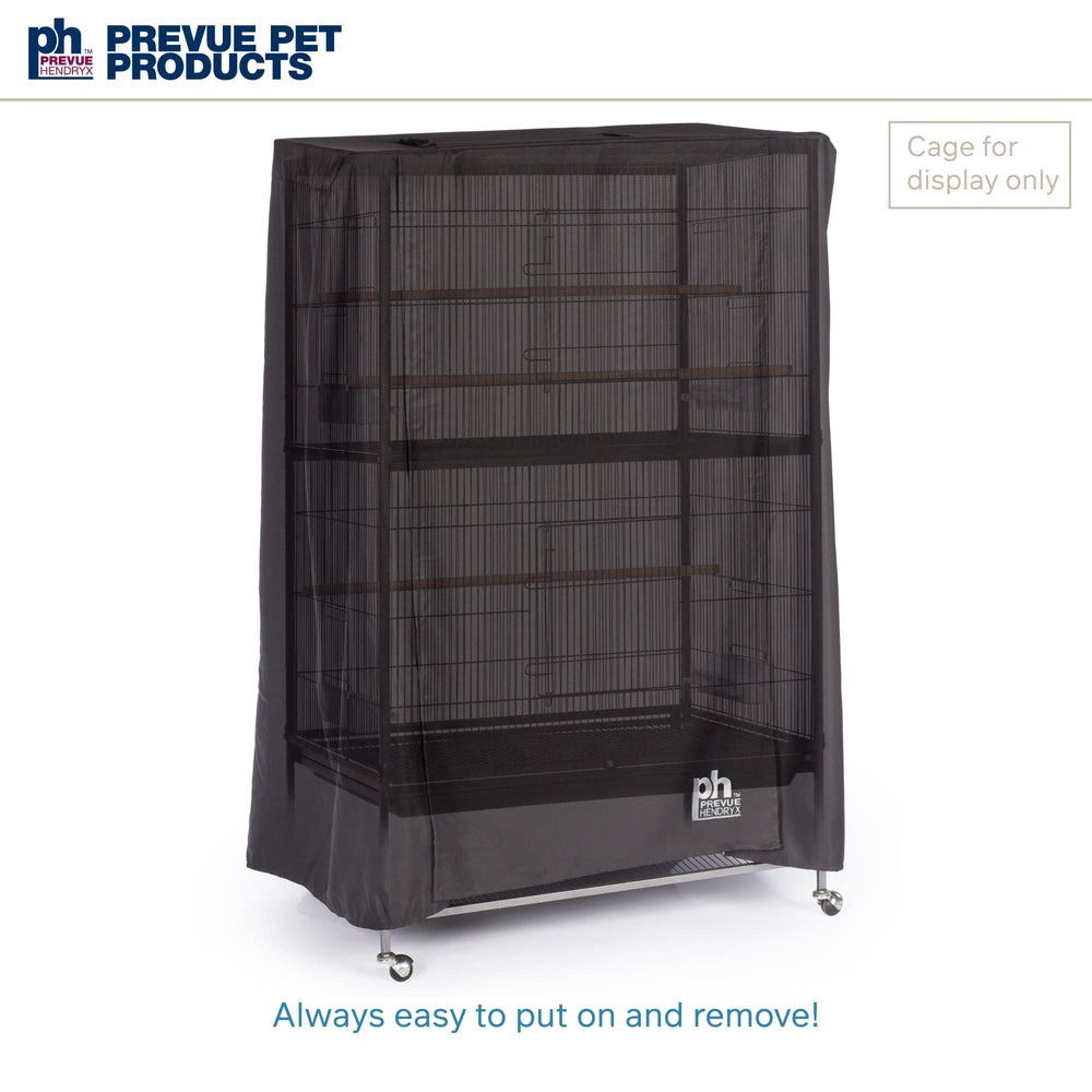 Prevue Hendryx Good Night Bird Cage Cover dark fabric promotes a nest-like sleep ambiance.
