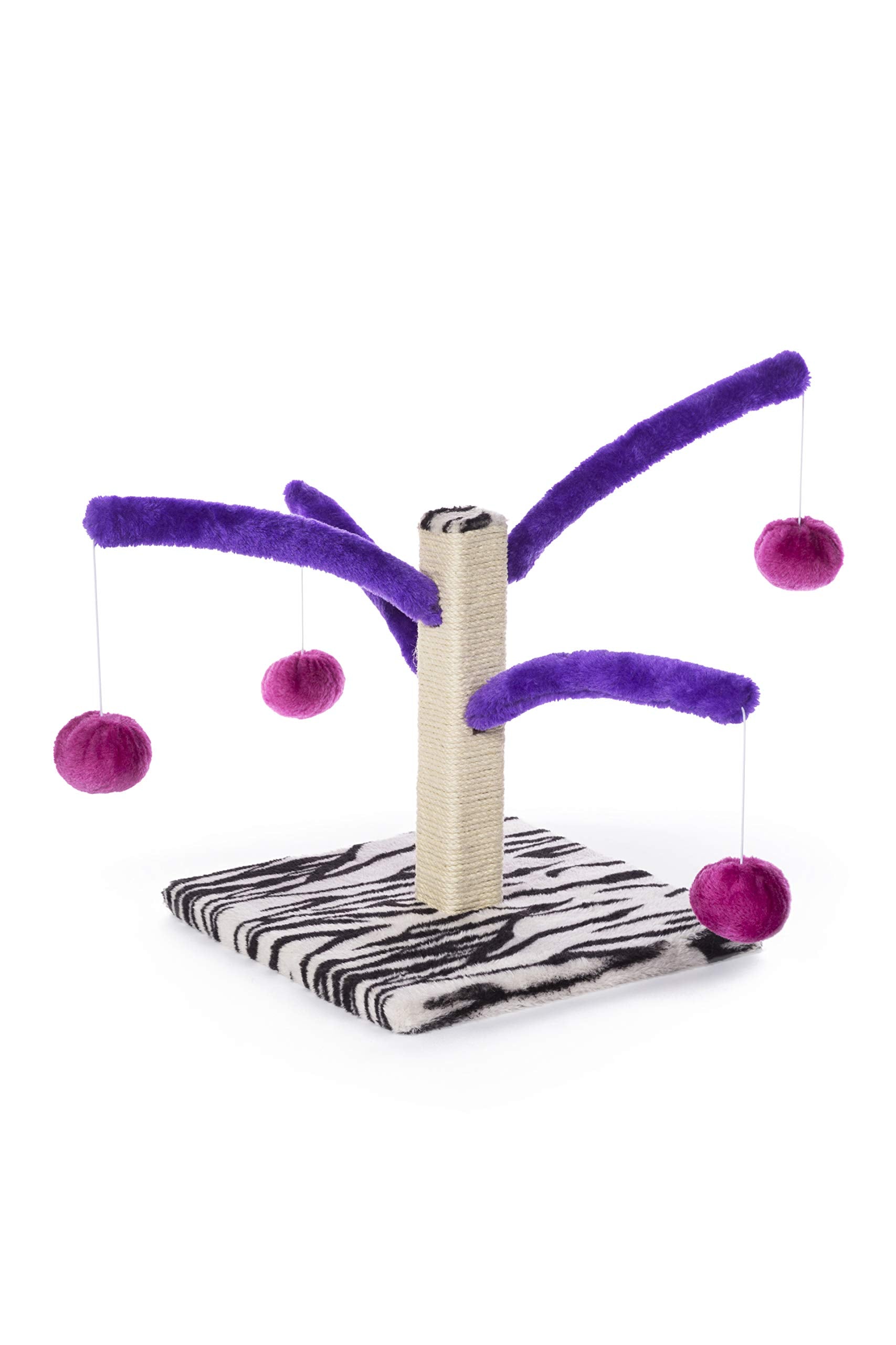 PH Prevue Hendryx Kitty Power Bounce 'n Spring Scratcher zebra base accents stylish play area