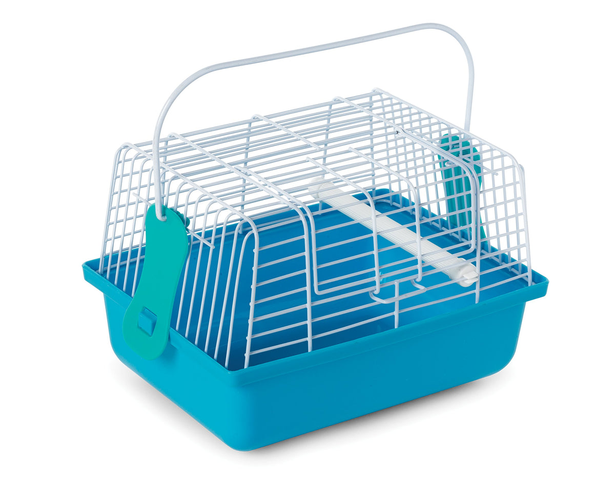 PH Prevue Hendryx travel cage blue front view showing compact travel-ready design for small pets