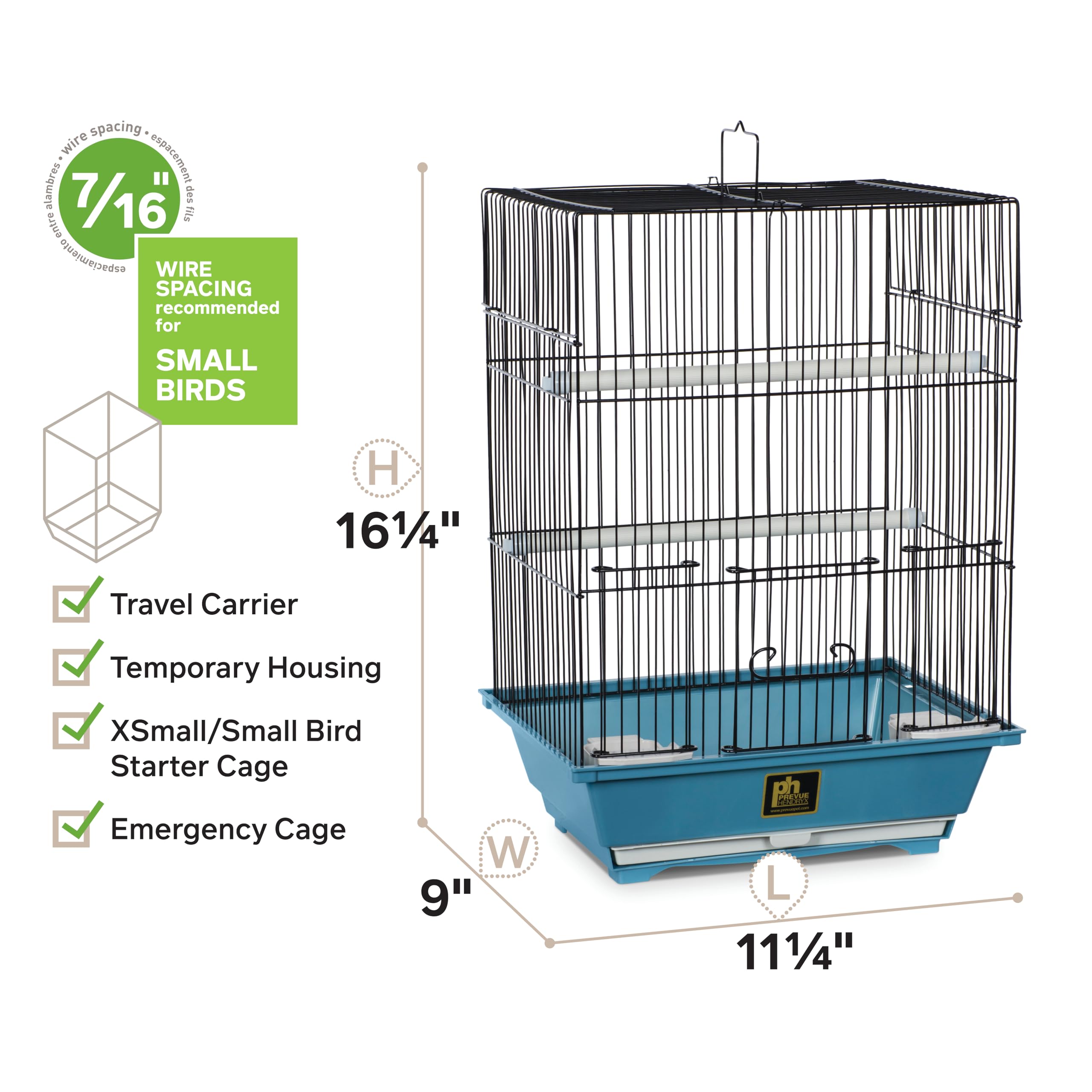 Prevue Pet Products SP50021 slate blue cage shown in travel-use setup for easy portability