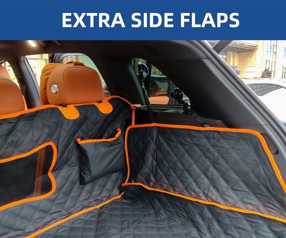 PREWERK bumper flap with suction cups guards trunk edges during entry.