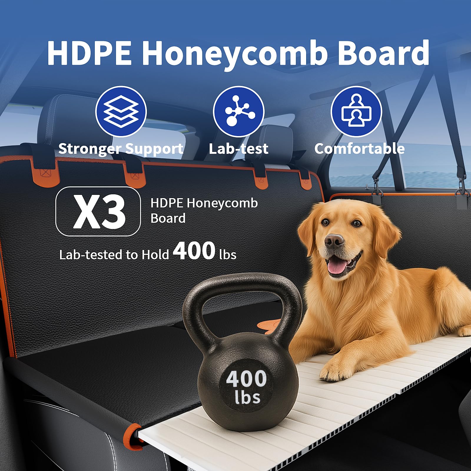 PREWERK waterproof-seat-protector shields upholstery from spills and muddy paws.