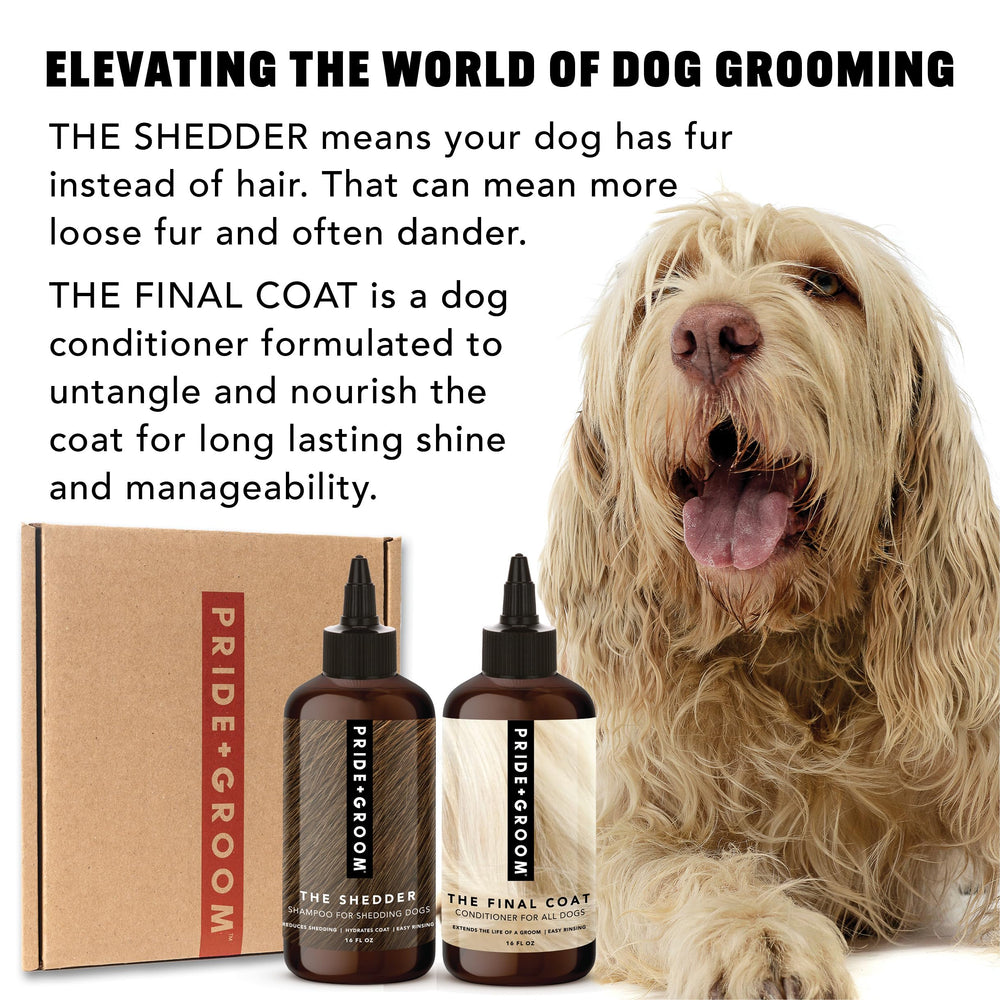 PRIDE AND GROOM Final Coat conditioner-silky-coat after rinse for smooth fur.