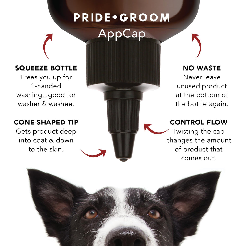 PRIDE AND GROOM Shedder shampoo-foamy-lather showcases rich cleansing for curly coats.