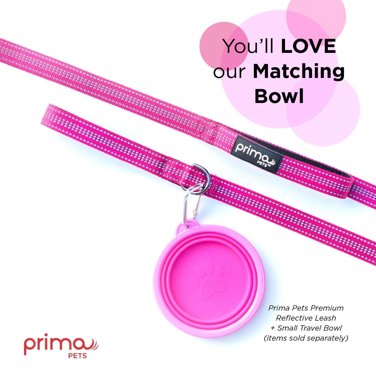 Prima Pets night safety leash with reflective stitching for early walks
