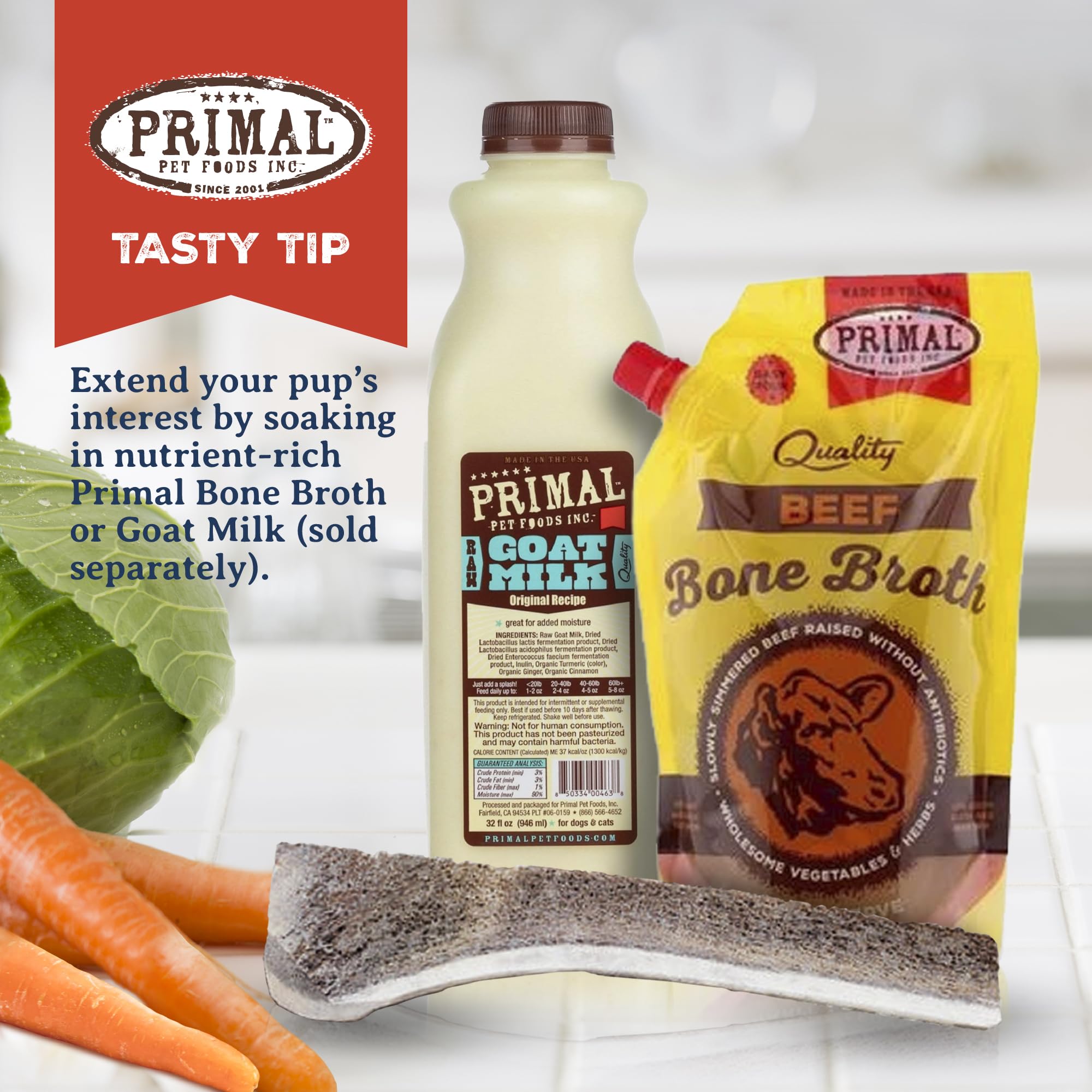 Primal Antlers for Dogs alternative to bully sticks natural odor-free boredom buster