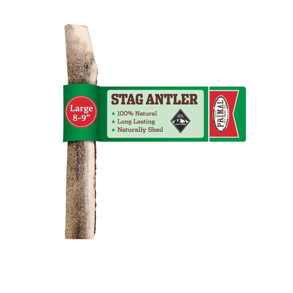 Primal Antlers for Dogs close-up of grade A split stag antler showing natural chew appeal