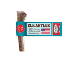Primal Antlers for Dogs split elk antler close-up illustrating a durable chew for medium dogs.