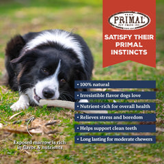 Primal Antlers large dog chewing action showcases extended play.