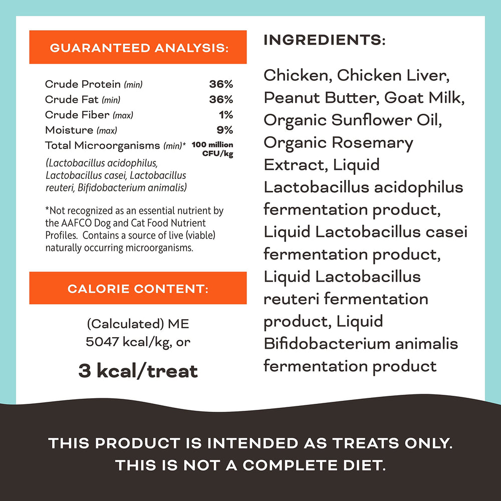 Primal Freeze Dried goat-milk peanut-butter detail highlights flavorful, digestible snacking option.