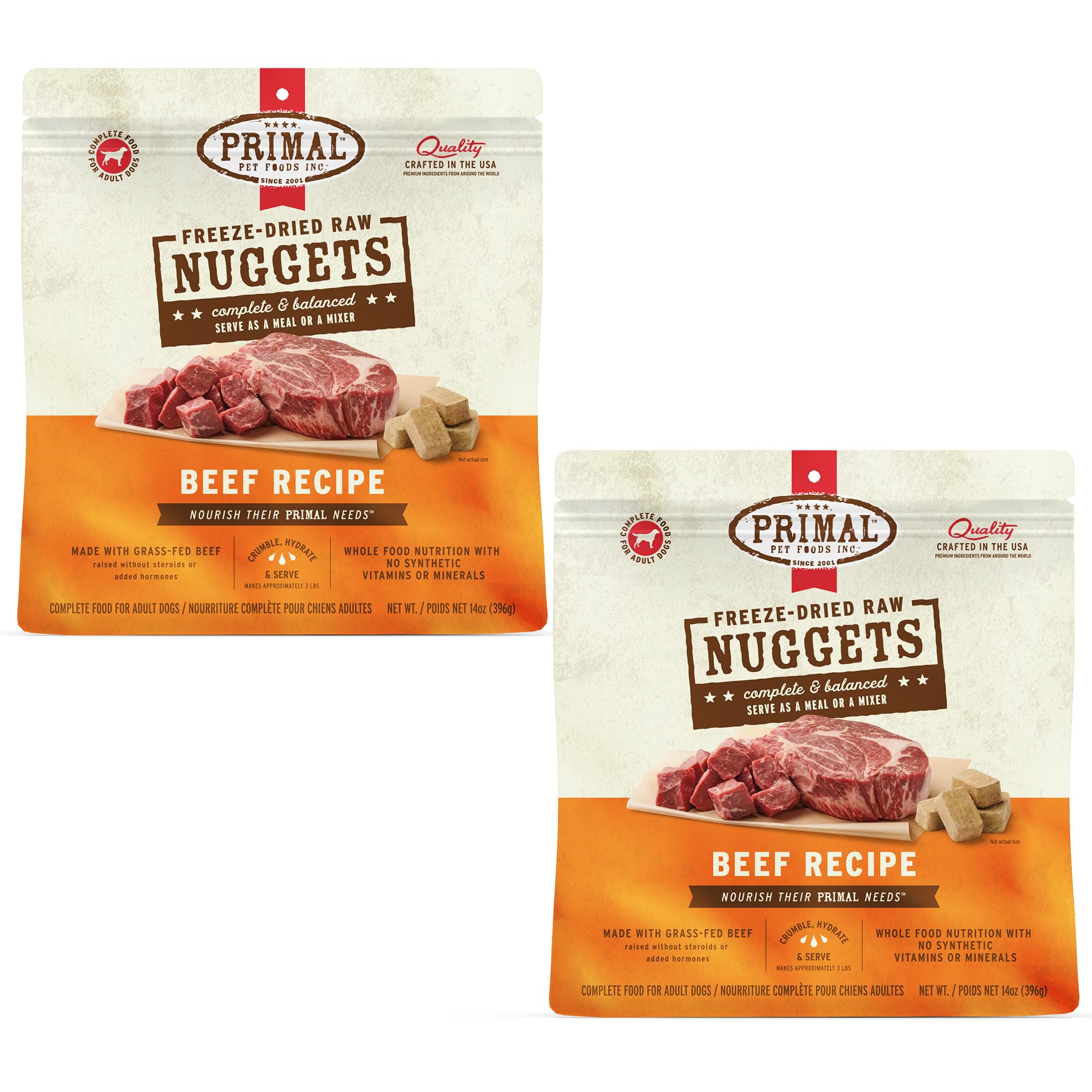 Primal beef nuggets 2-pack for convenient meals