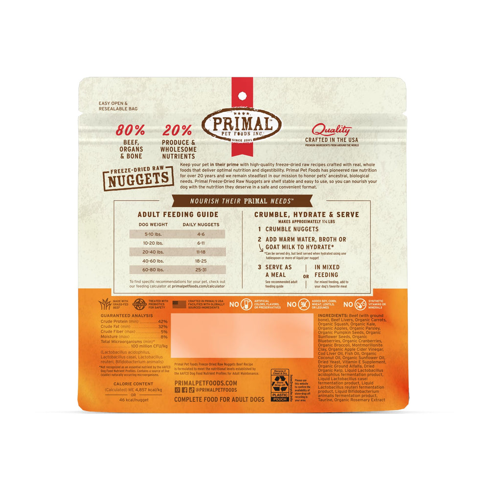 Primal grain-free beef-nuggets suggest a healthy protein option.