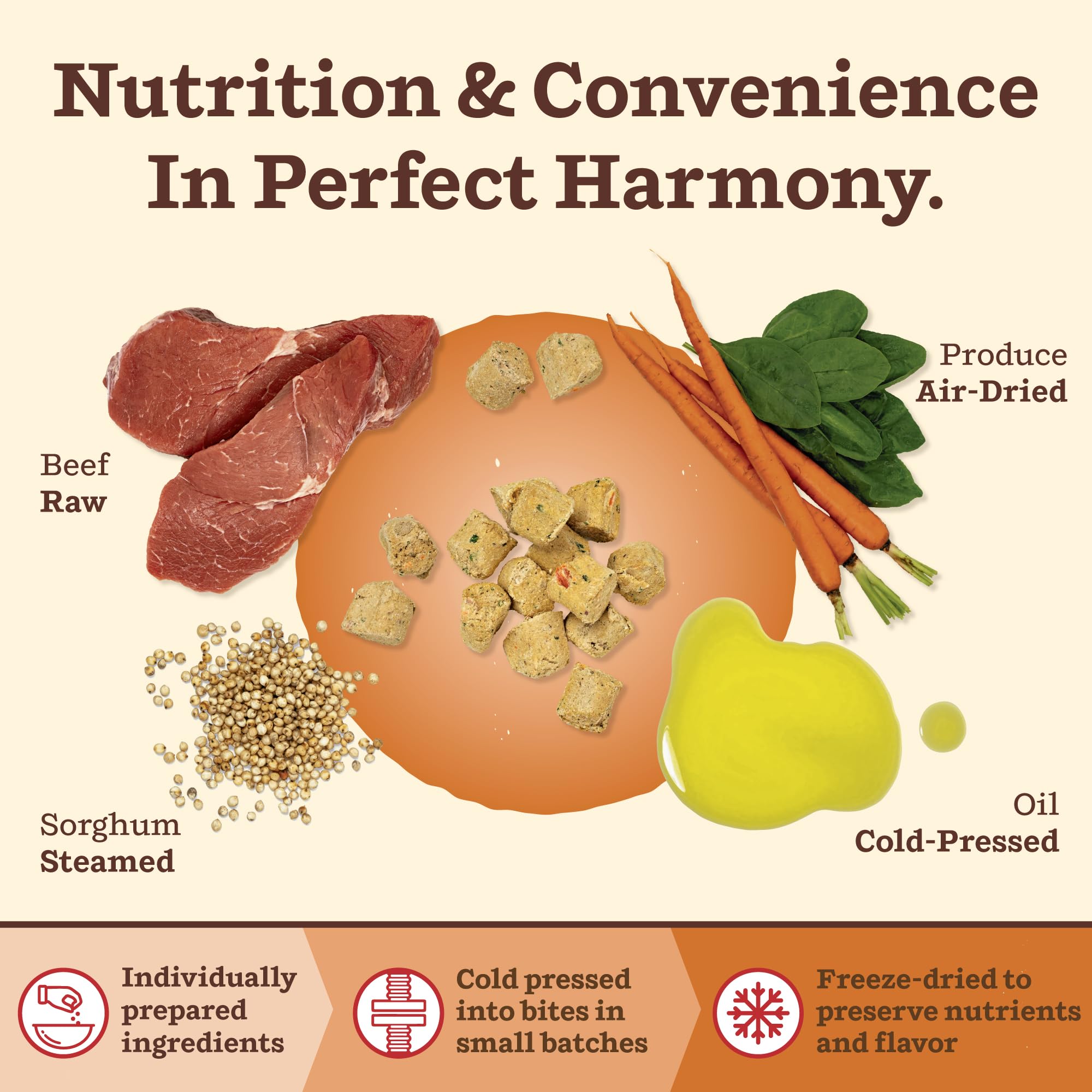Primal Kibble in the Raw beef recipe with grass-fed beef for protein-rich nutrition