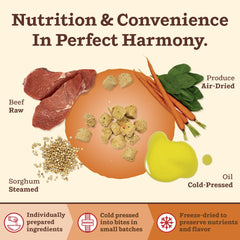 Primal Kibble in the Raw beef recipe with grass-fed beef for protein-rich nutrition