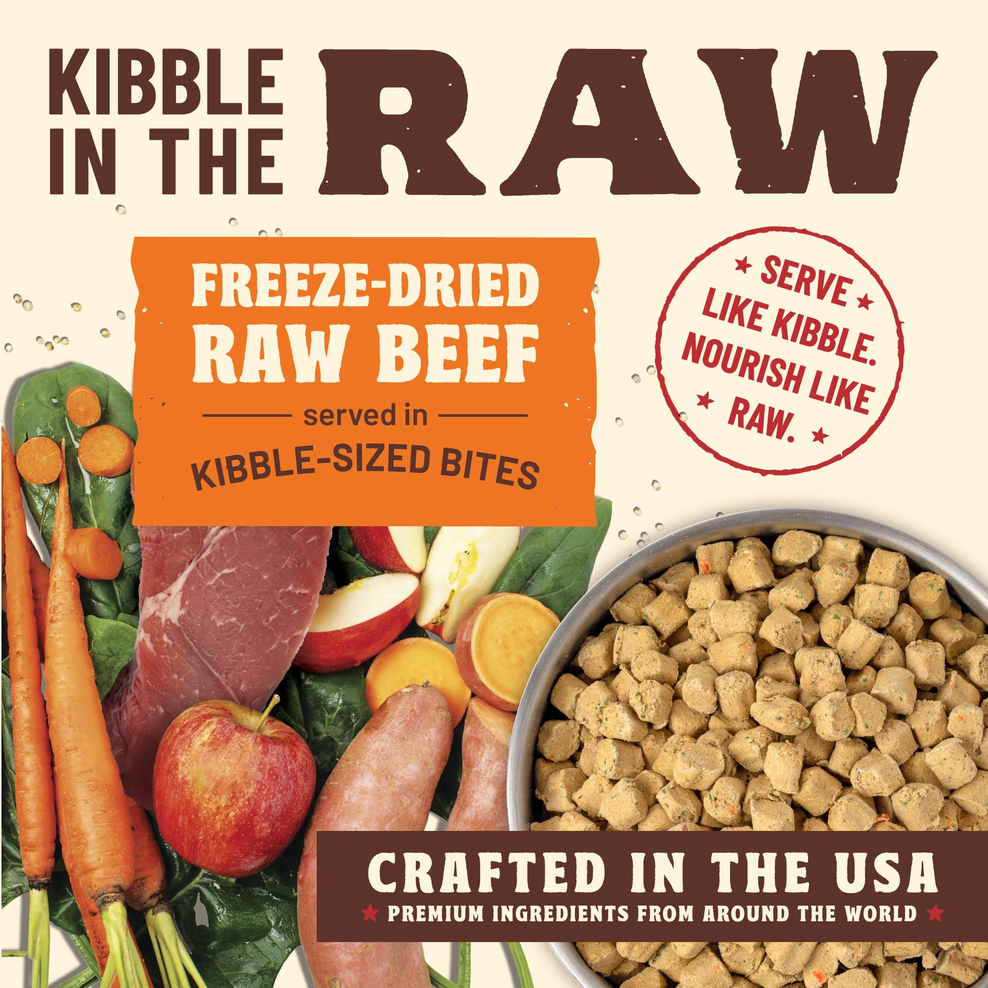 Primal Kibble in the Raw scoop-ready serving image for easy feeding