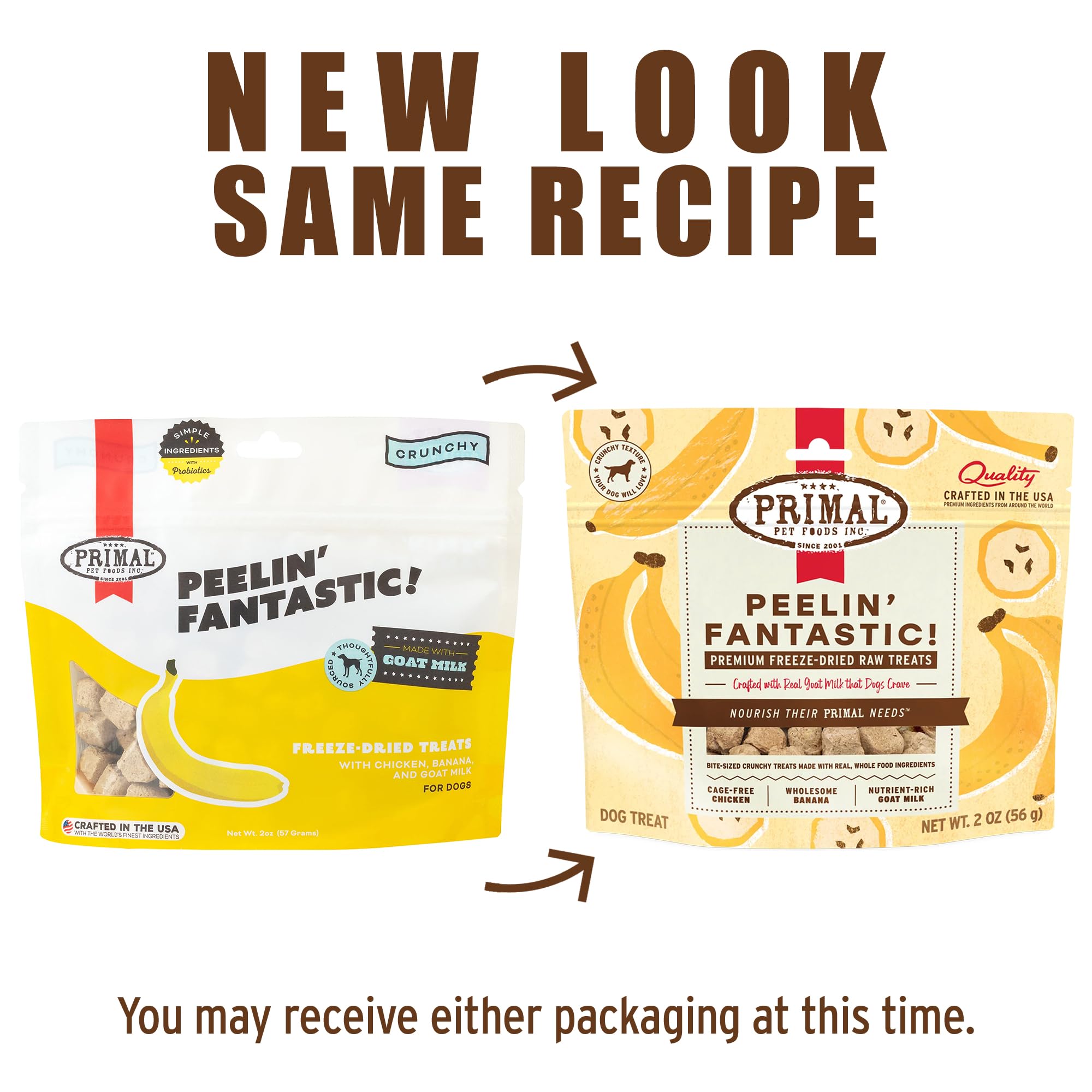 Primal Peelin' Fantastic 2oz-pack display highlights convenient, travel-friendly dog treats